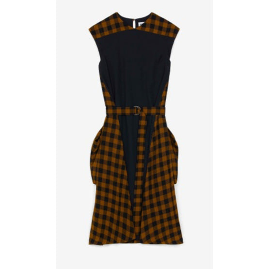 Women Sleeveless Belted Dress - Tabac