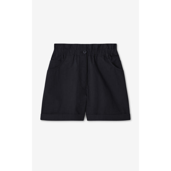 Women High Waisted Elasticated Short - Blue Black