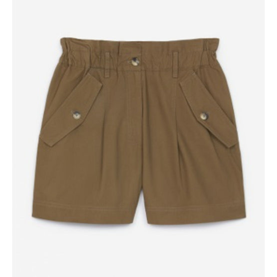 Women Elasticated Short - Taupe