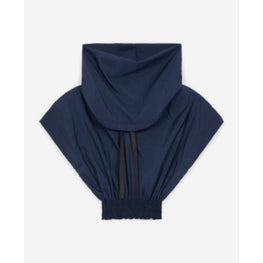 Women Cropped Hoodie Top - Blue Black