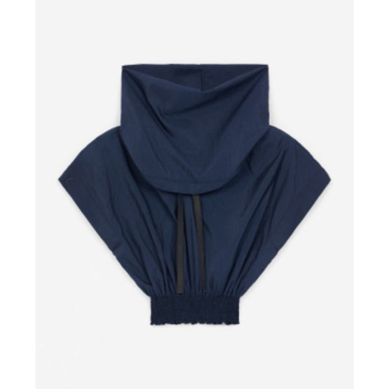 Women Cropped Hoodie Top - Blue Black