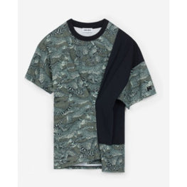 Women Printed Asymetrical T-Shirt - Lime Tea