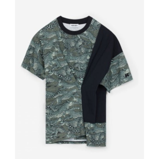 Women Printed Asymetrical T-Shirt - Lime Tea