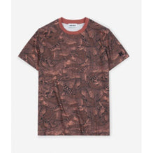 Women Printed Loose T-Shirt - Rose Fonce
