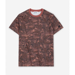 Women Printed Loose T-Shirt - Rose Fonce