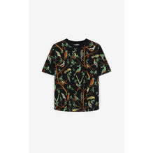 Women Allover Birds Boxy T-Shirt - Black