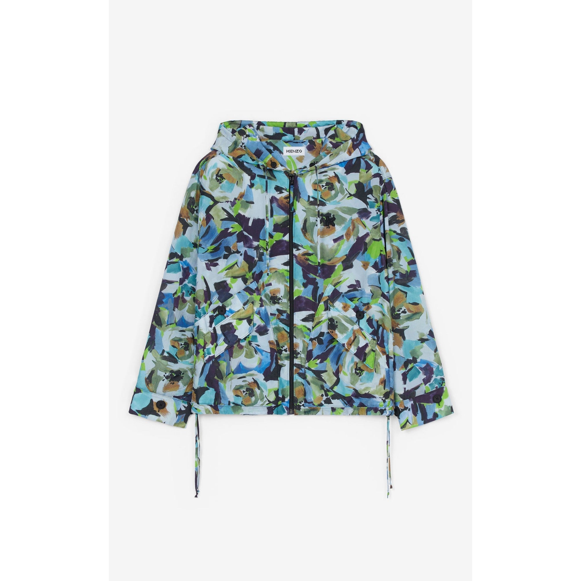 Men Printed Hooded Blouson - Sapphire