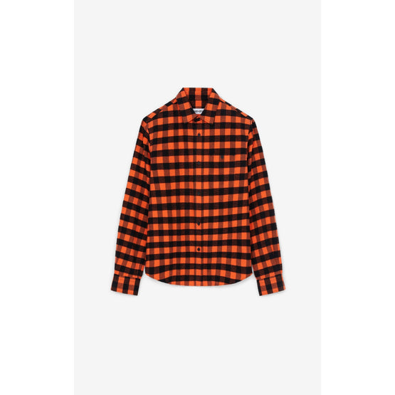 Men Check Casual Shirt - Medium Orange