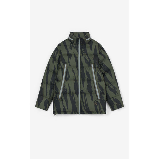 Men Printed Puffer Jacket - Bronze