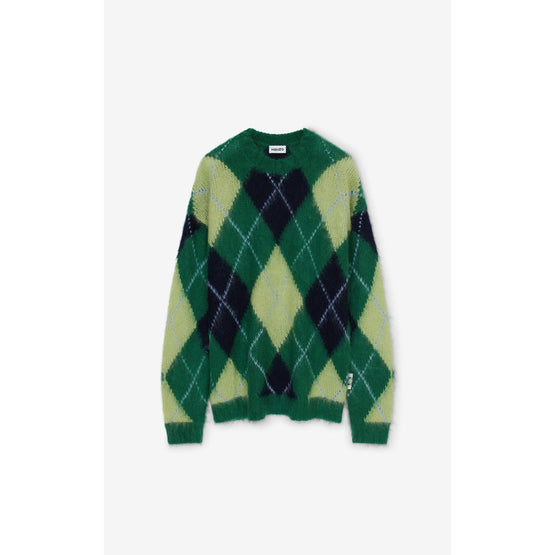 Men Argyle Comfort Jumper - Almond Green