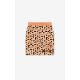 Women Monogram Mini Skirt - Apricot