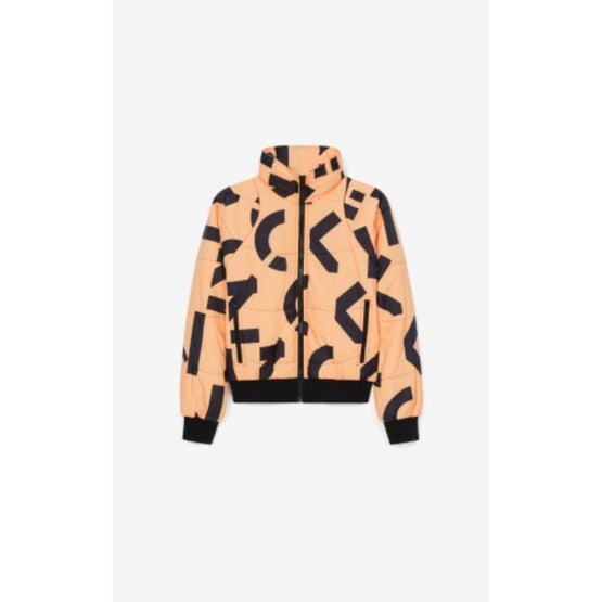 Women Monogram Light Puffer Jacket - Apricot