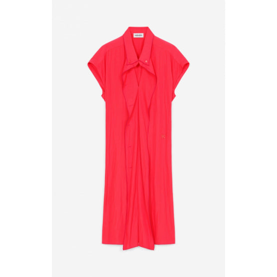 Women Waisted Dress - Coral