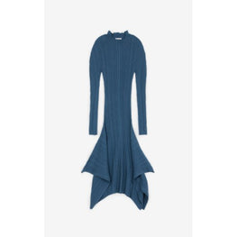 Women Asymetrical Midi Dress - Blue