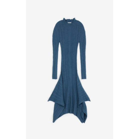 Women Asymetrical Midi Dress - Blue