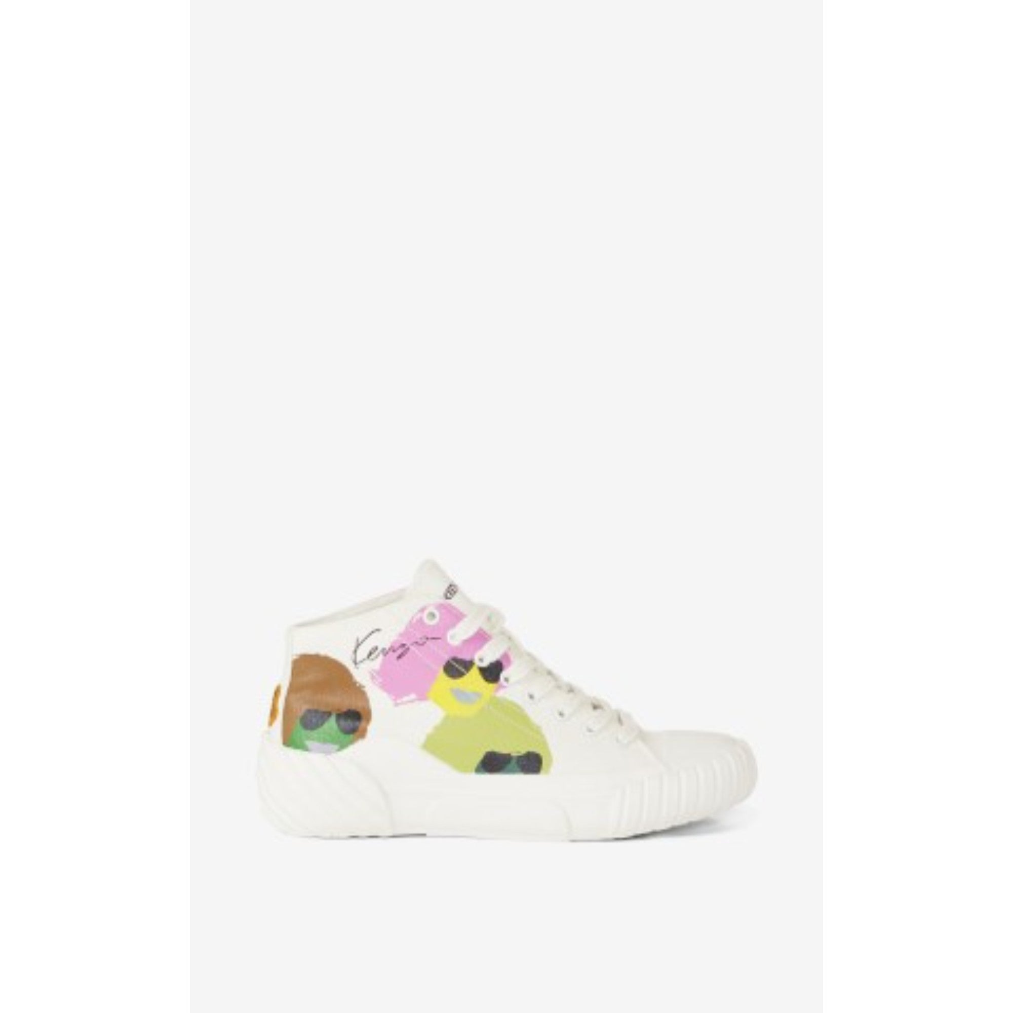 Women Tiger Crest High Top Sneakers - White