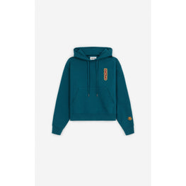 Women Embroidered Boxy Hoodie - Duck Blue