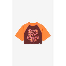 Women K-Tiger Cropped T-Shirt - Bordeaux