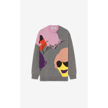 Men Seasonal Graph Oversize Jumper - Stone Grey
