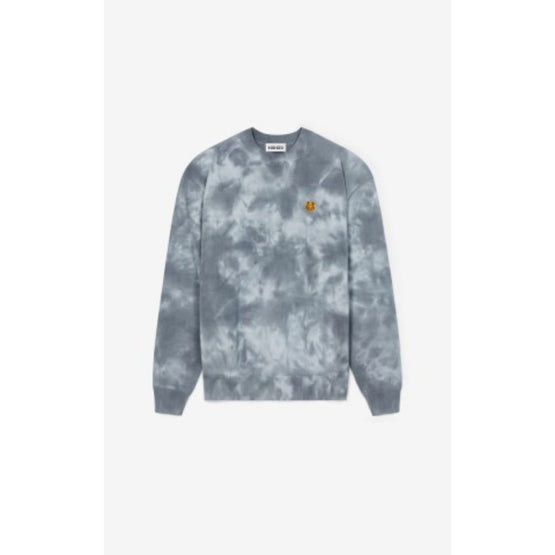 Men Tiger Crest Tie Dye Jumper - Glacier