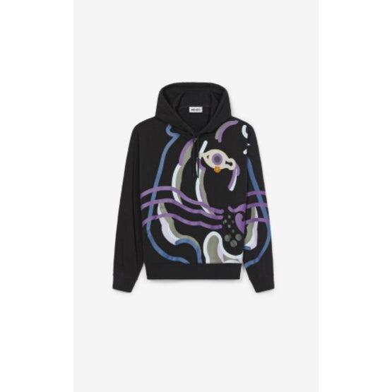 Men K-Tiger Oversize Hoodie - Black