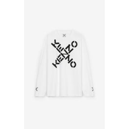 Men Kenzo Sport Relaxed Ls T-Shirt - White