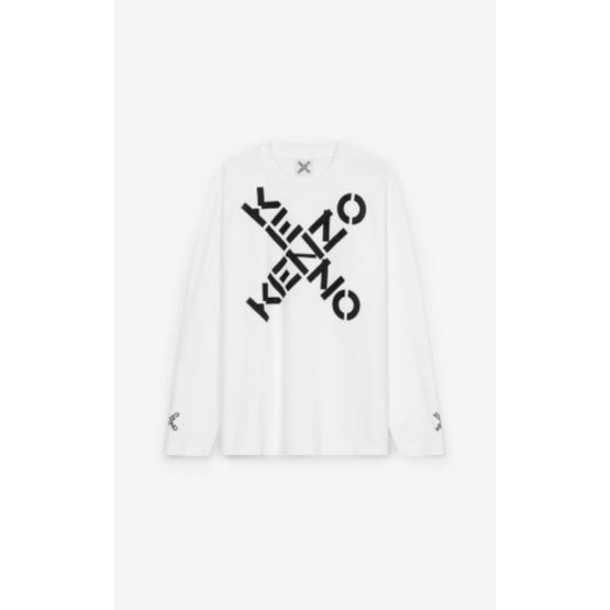Men Kenzo Sport Relaxed Ls T-Shirt - White